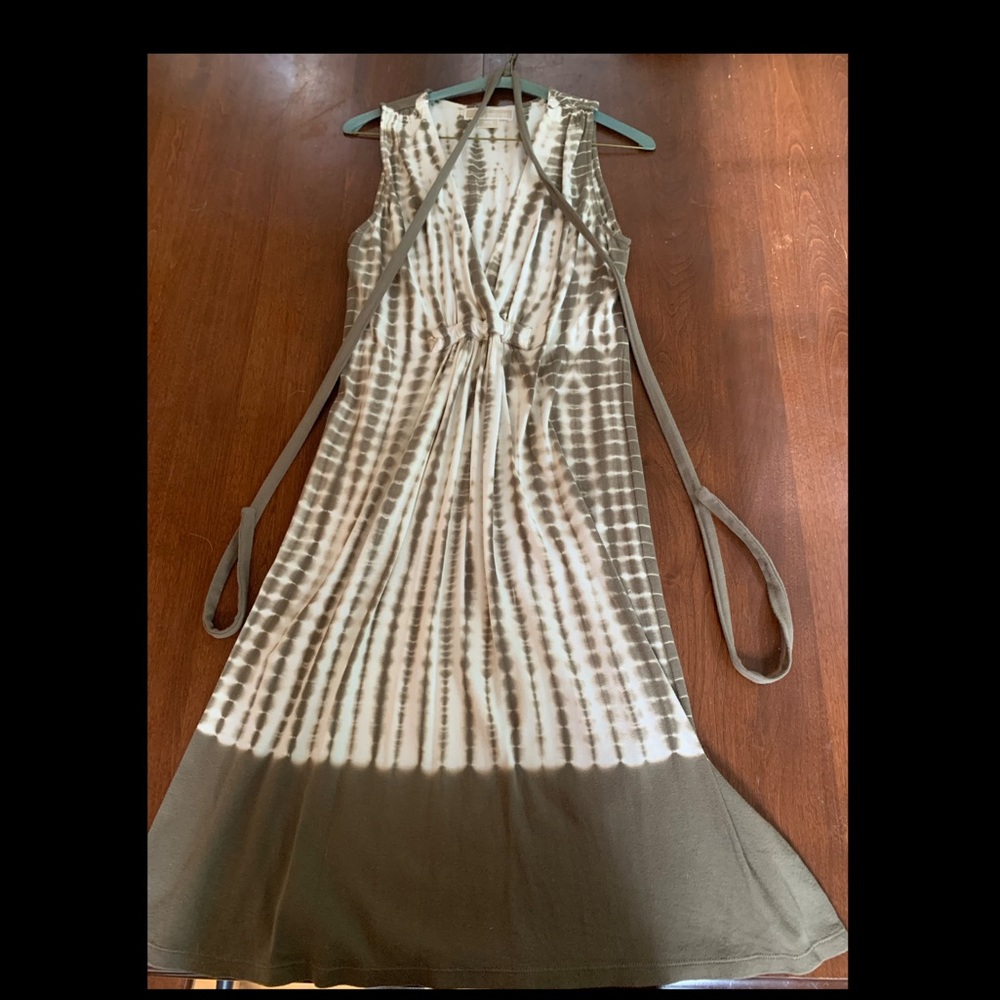 Michael Kors Moss Green/White Maxi Dress Sz. M